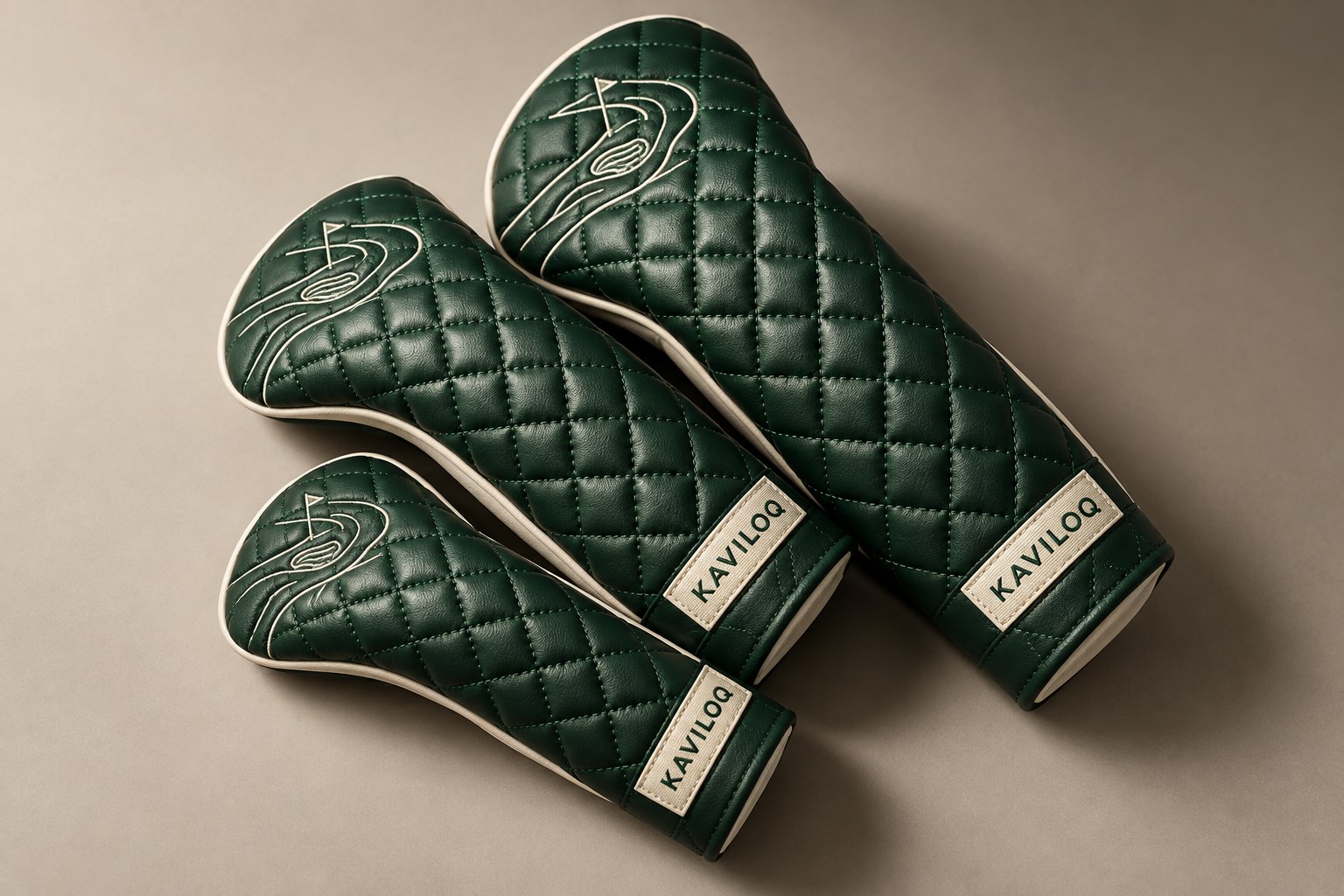 KAVILOQ design study: diamond quilting, contrasting panels and finely stitched headcover edges