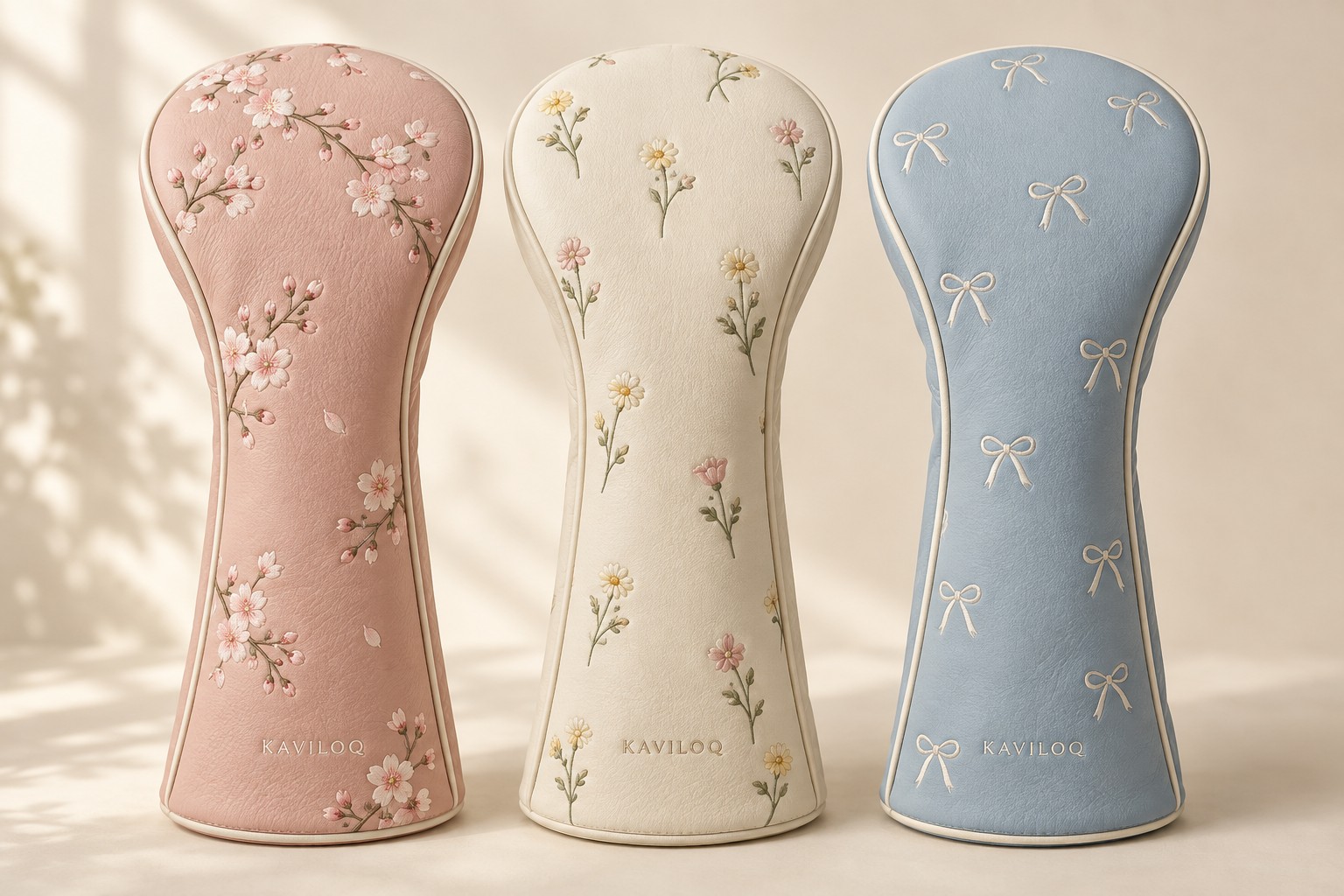 KAVILOQ design concepts: blush pink cherry blossoms, ivory meadow flowers and powder blue embroidered bows